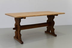 Vintage Danish Brutalist Oak Dining Table, 1960s.