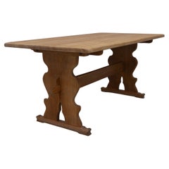 Vintage Danish Brutalist Oak Dining Table, 1960s.