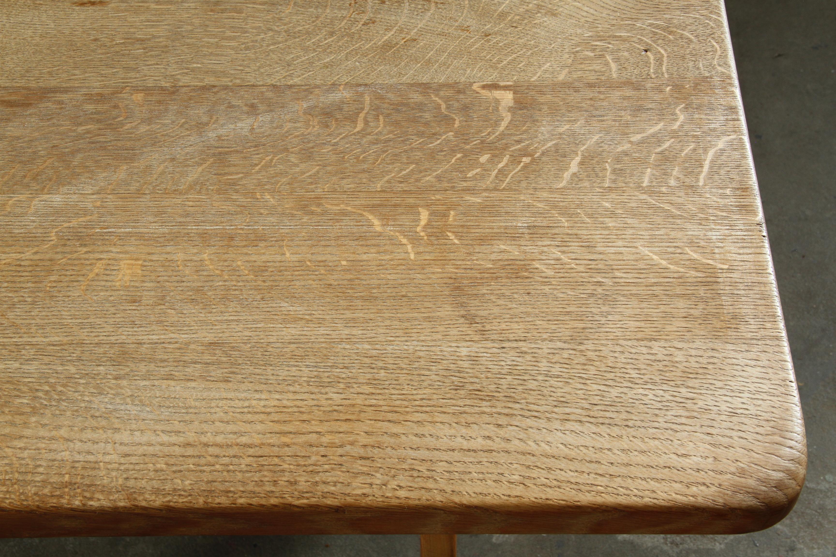 Vintage Danish Brutalist Oak Dining Table attributed to Henning Kjærnulf, 1960s For Sale 11