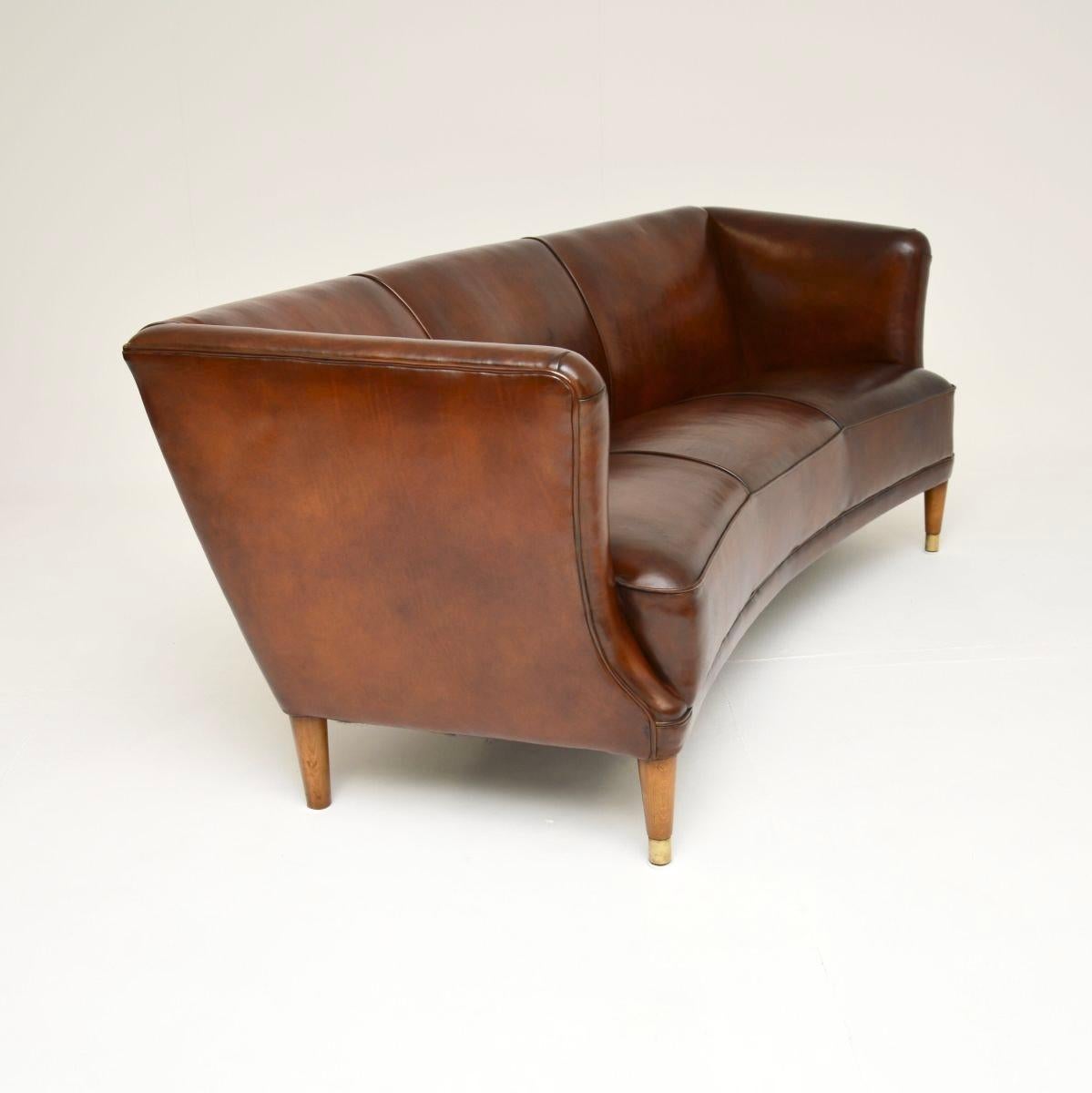 Dänisches Vintage-Schreiner-Leder-Sofa im Zustand „Gut“ im Angebot in London, GB