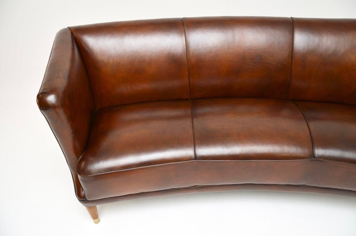 Vintage Danish Cabinetmaker Leather Sofa For Sale 3