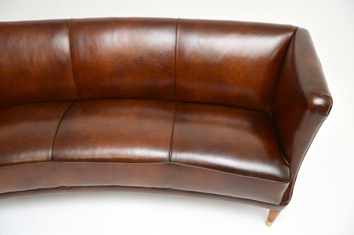 Vintage Danish Cabinetmaker Leather Sofa For Sale 4