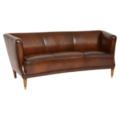 Used Danish Cabinetmaker Leather Sofa