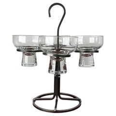Dänischer Vintage-Kerzenhalter aus Schmiedeeisen und Glas, 1970er Jahre