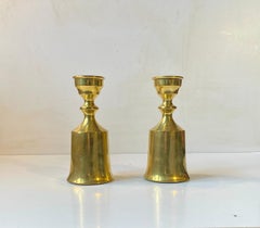 Vintage Danish Candlesticks in Brass by Boyes Metalkunst, 1970s, Set of 2