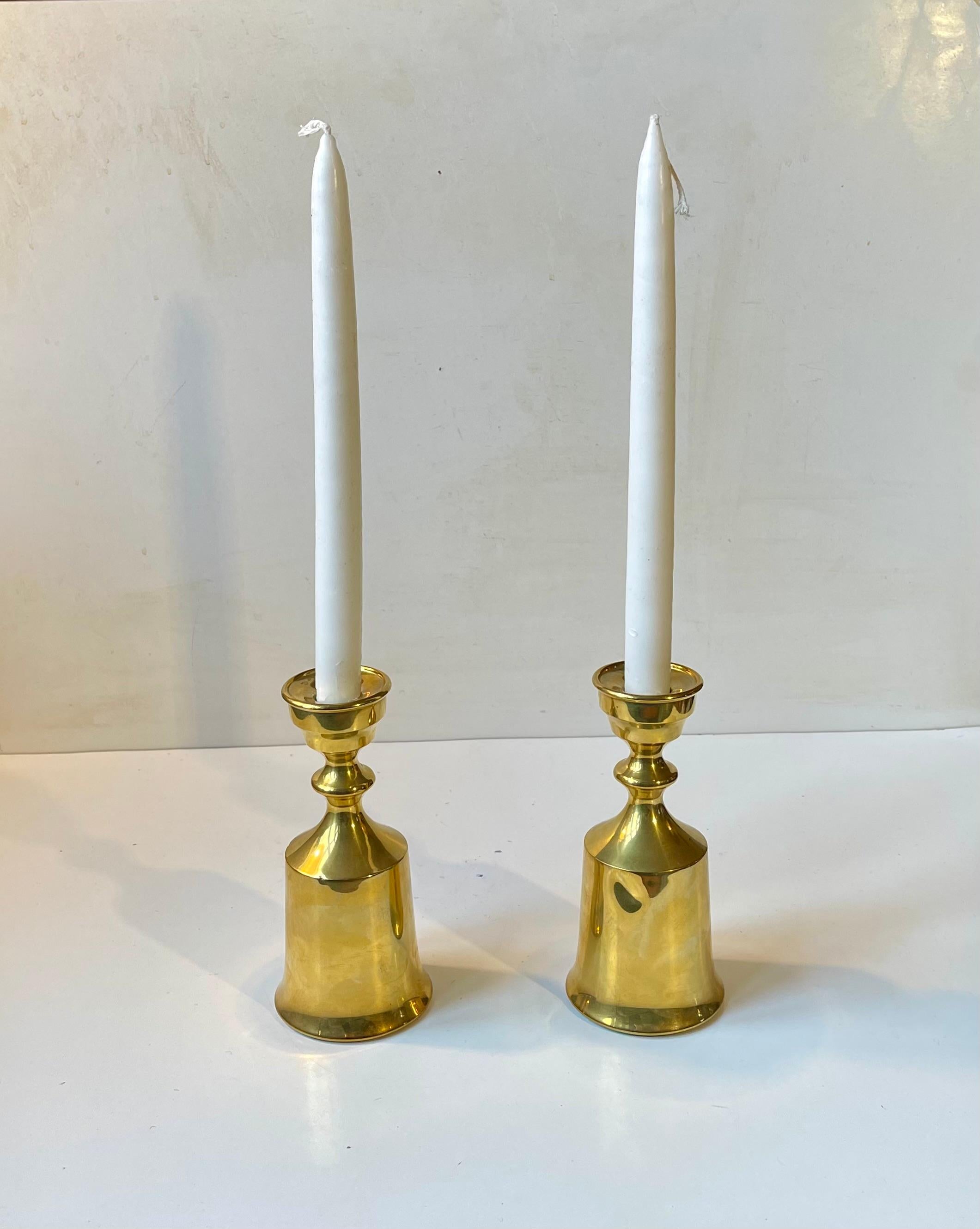 Candelabri danesi d'epoca in ottone di Boyes Metalkunst, anni '70, set di 2 In condizioni buone in vendita a Esbjerg, DK