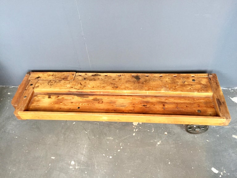 Vintage Danish Carpenters Work Bench Coffee Table In Beechwood For