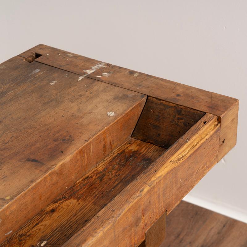 Vintage Danish Carpenter's Workbench Rustic Console Table 5