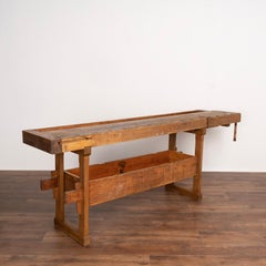 Vintage Danish Carpenter's Workbench Rustic Console Table