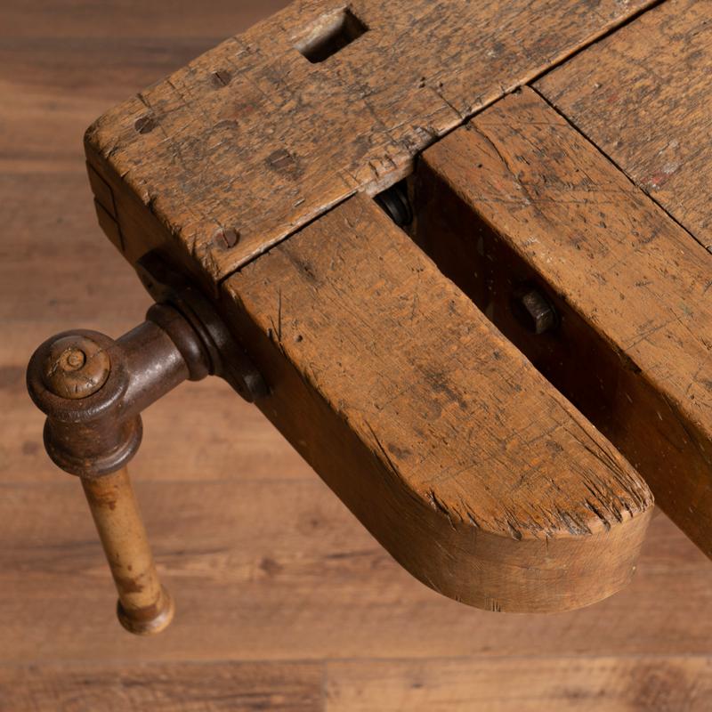 Vintage Danish Carpenter's Workbench Rustic Console Table 1