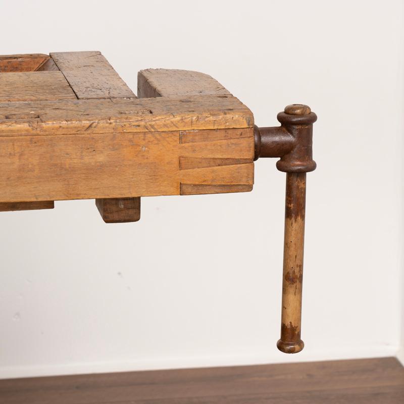 Vintage Danish Carpenter's Workbench Rustic Console Table 2