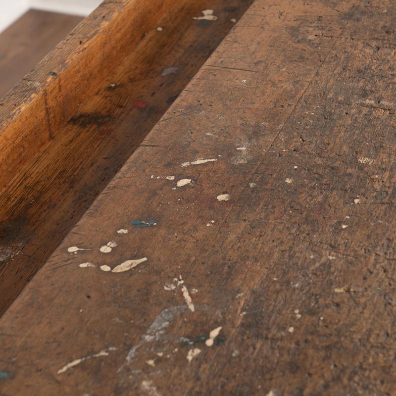 Vintage Danish Carpenter's Workbench Rustic Console Table 3