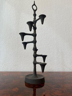 Vintage Danish Cast Iron Adjustable Candlestick by Jens Quistgaard, Denmark 1960