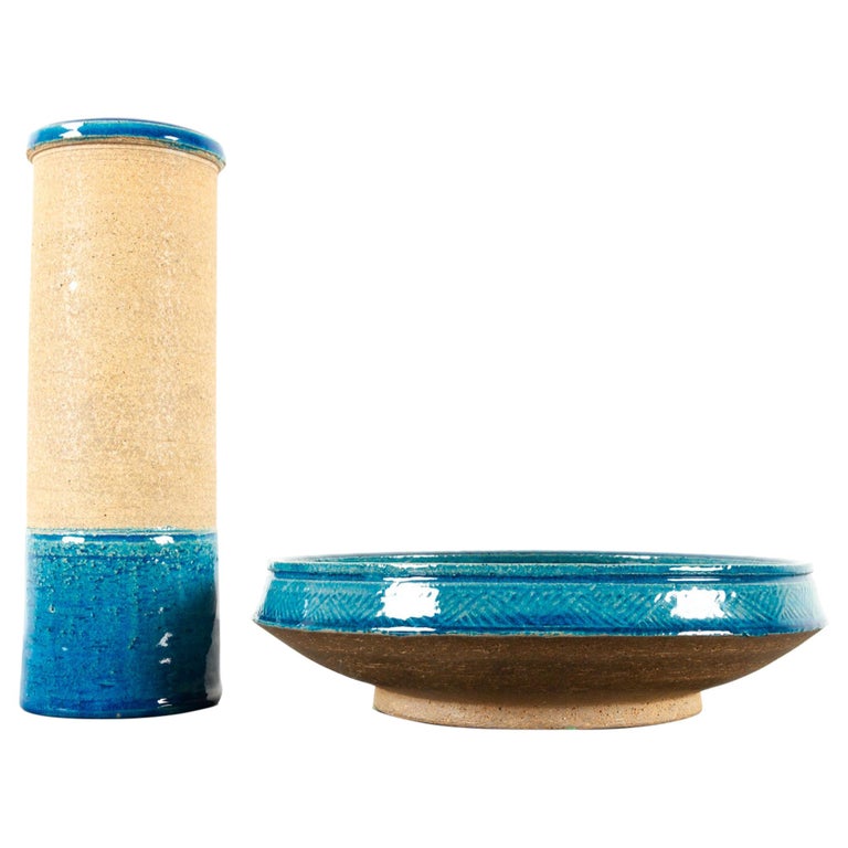 Vintage Danish Ceramic Bowl and Vase by Nils Kähler for Kähler Ceramics, 1960s For Sale at