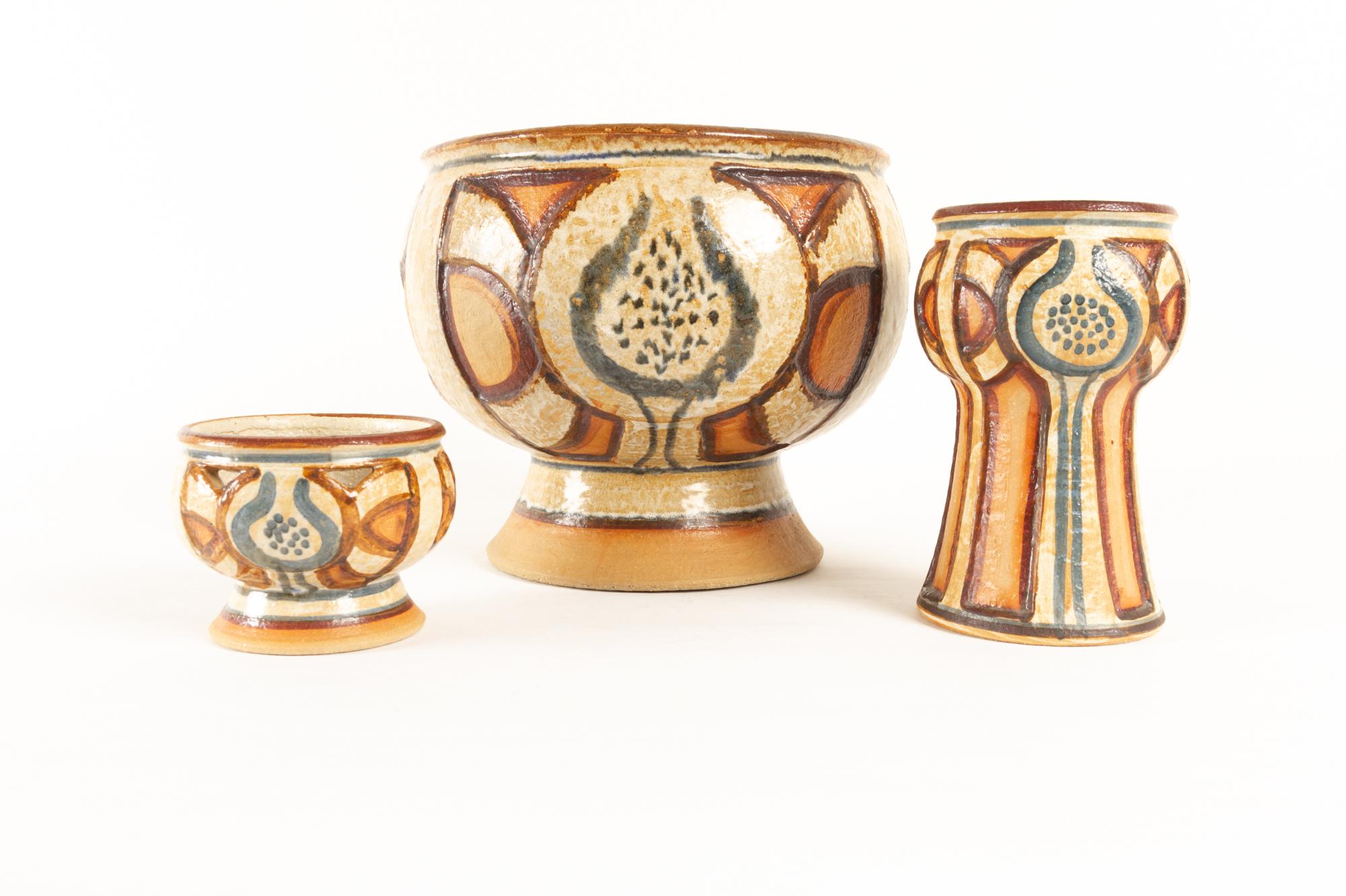 Vintage Danish Ceramic by Søholm 1960s Set of 5 3