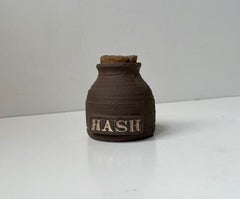 Vintage Danish Ceramic Hippie Hash Jar by Inge Hjort, 1960s