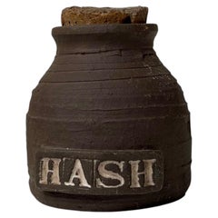 Vintage Danish Ceramic Hippie Hash Jar by Inge Hjort, 1960s