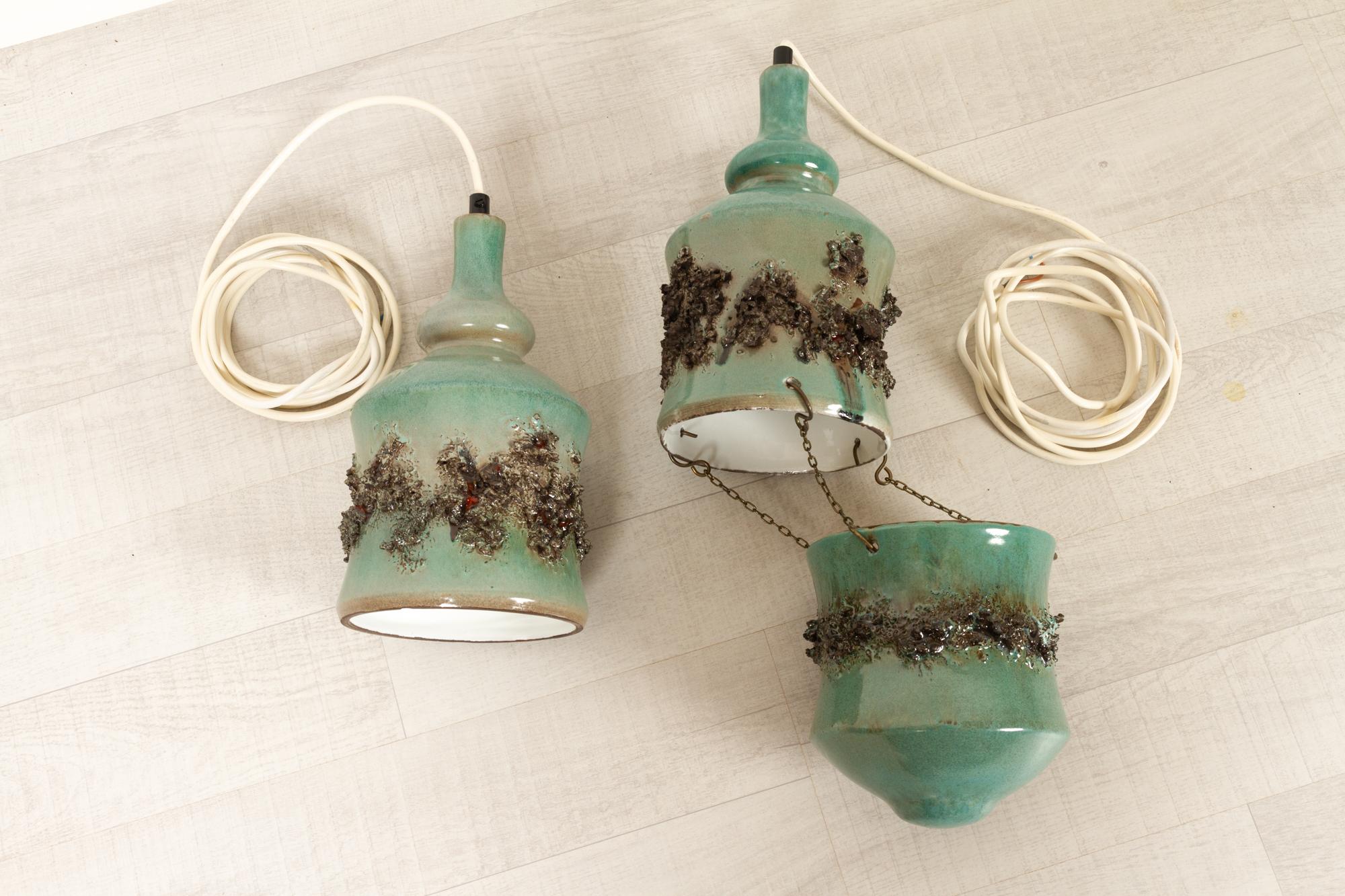 Vintage Danish Ceramic Pendants and Hanging Flower Pot 1960s  For Sale 11