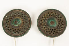 Appliques en céramique danoises vintage:: 1970:: lot de 2