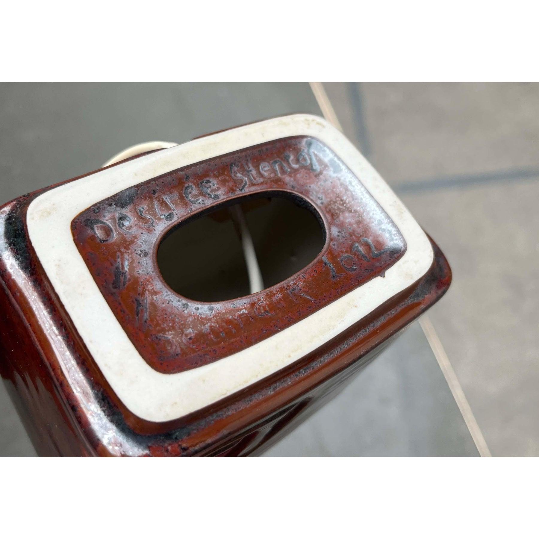 Lámpara de sobremesa de cerámica danesa vintage de Desiree Stentoj, años 70 en venta 4