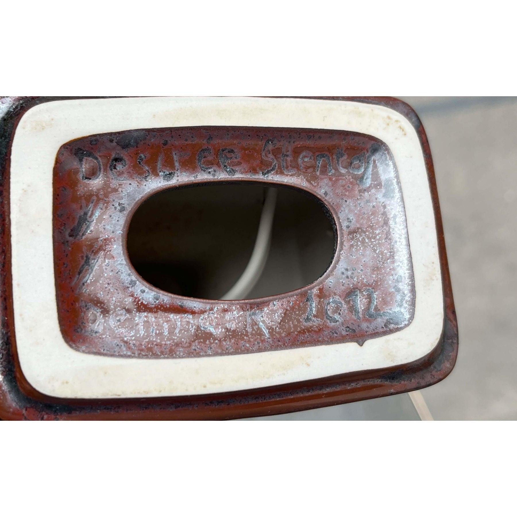 Lámpara de sobremesa de cerámica danesa vintage de Desiree Stentoj, años 70 en venta 6