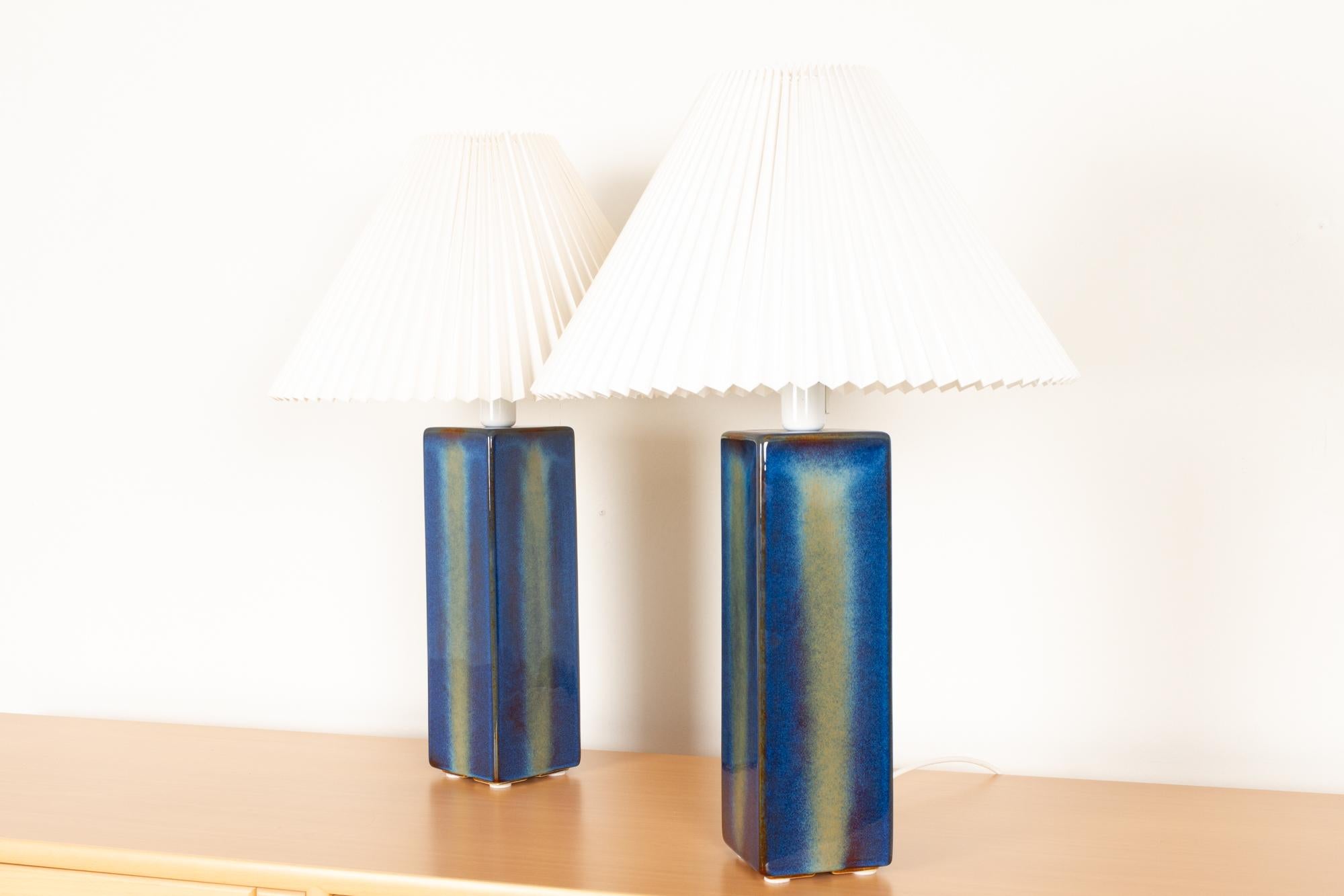 Mid-Century Modern Vintage Danish Ceramic Table Lamps by Søholm 1960s Set of 2