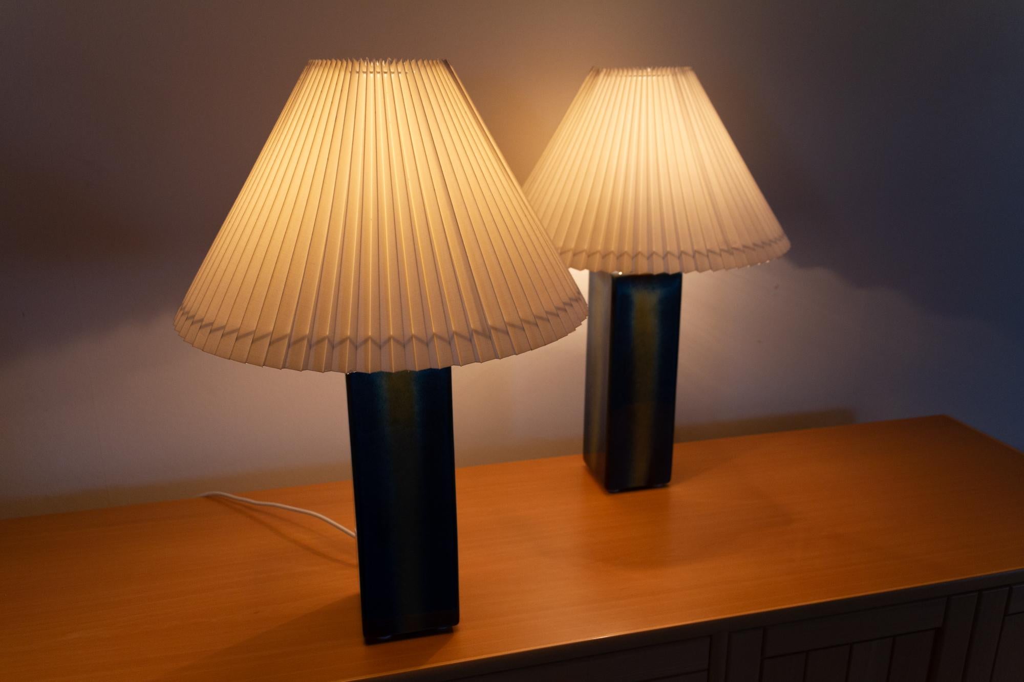 Vintage Danish Ceramic Table Lamps by Søholm 1960s Set of 2 1