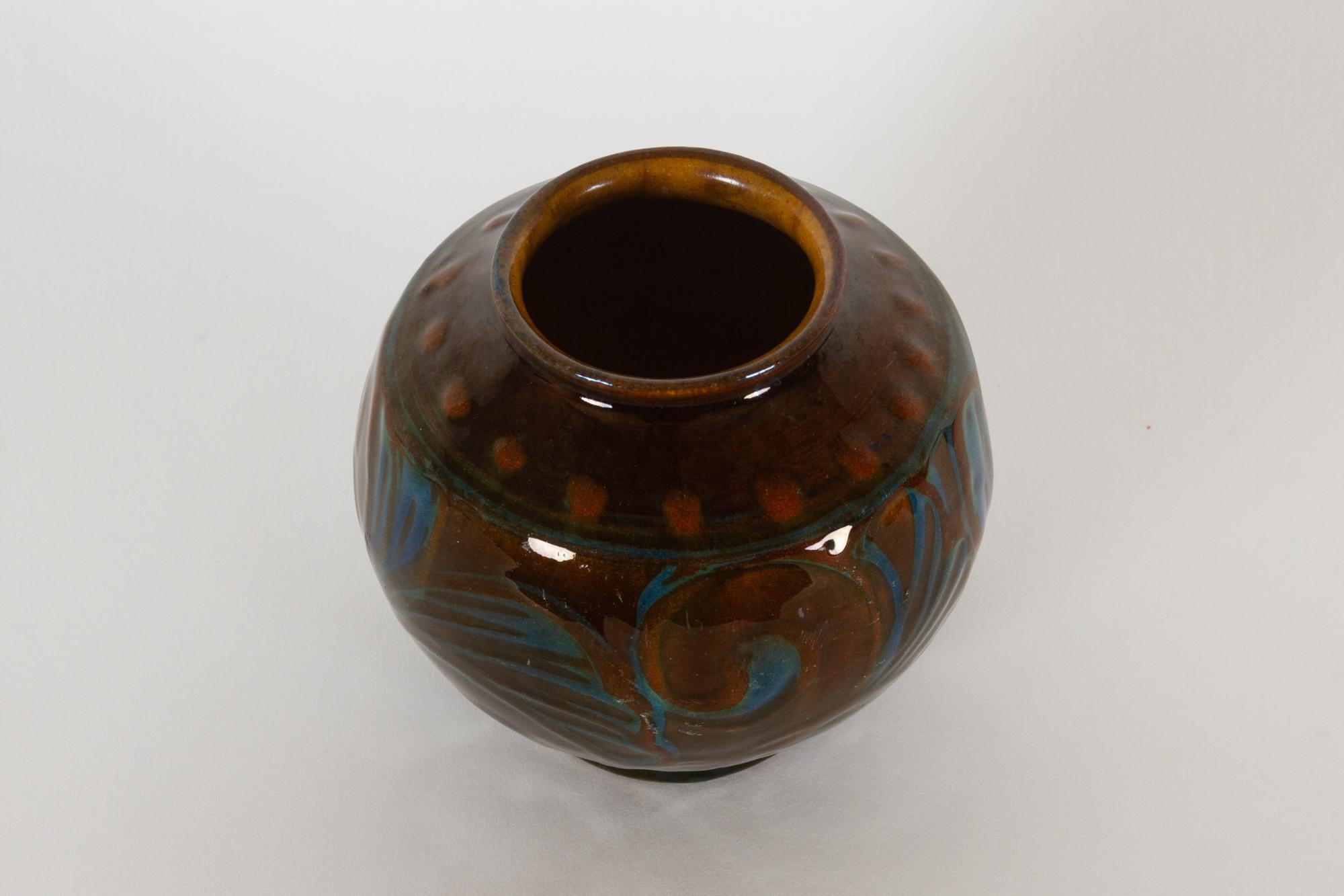 Vintage Danish Ceramic Vase by Herman A. Kähler, 1930s In Good Condition For Sale In Asaa, DK