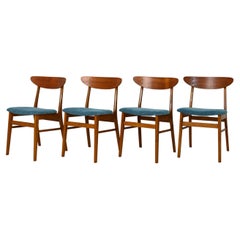 Vintage Danish Chairs with Upholstered Seat