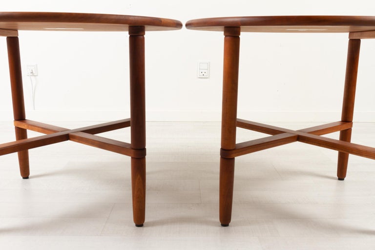Vintage Danish Cherry Side Tables by Haslev Møbelsnedkeri, 1990s, Set of 2 For Sale at 1stDibs