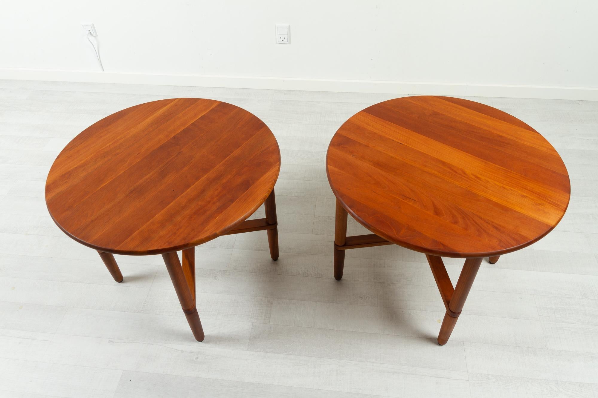 Vintage Danish Cherry Side Tables by Haslev Møbelsnedkeri, 1990s, Set of 2 For Sale 7