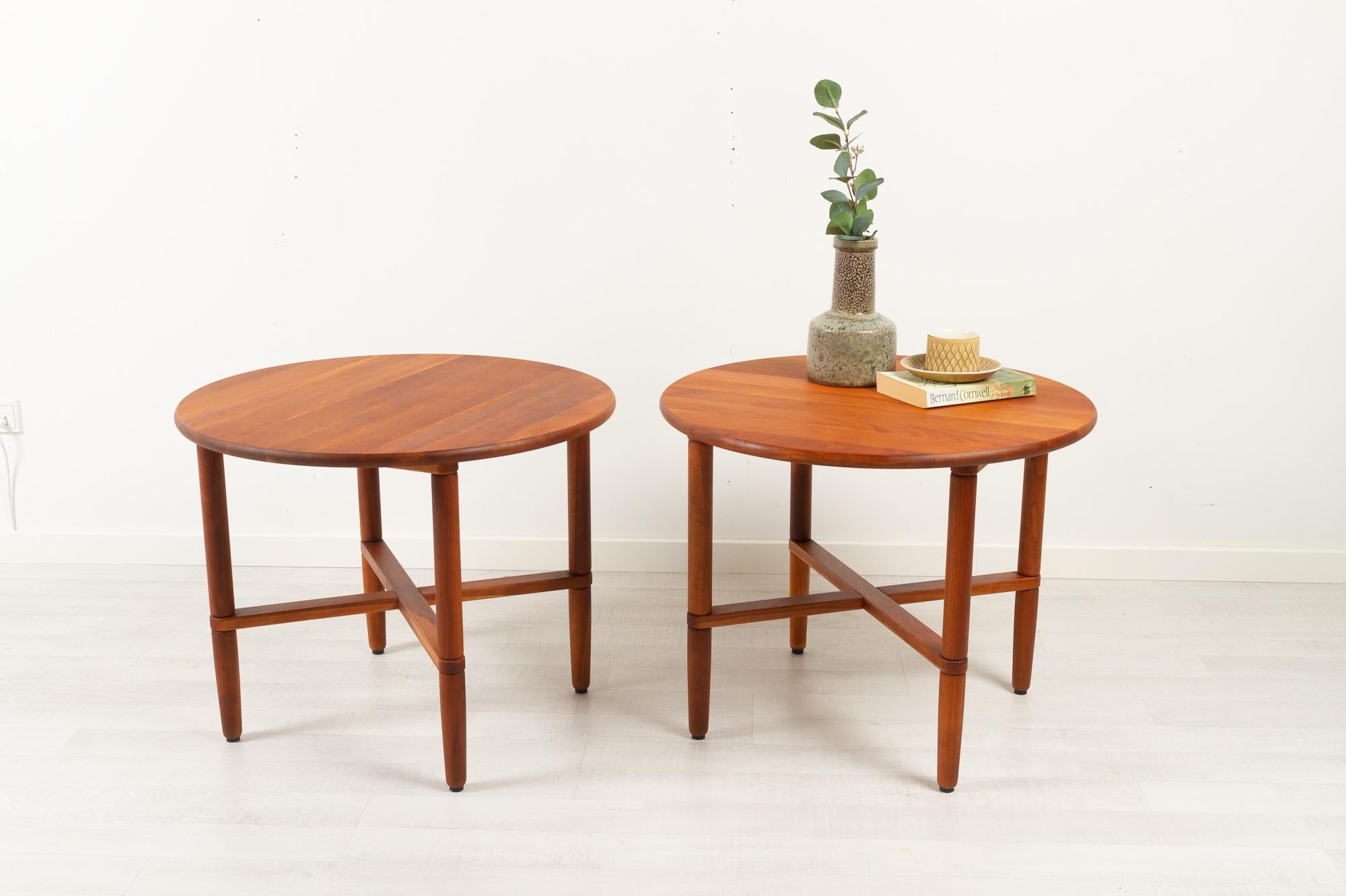 Vintage Danish Cherry Side Tables by Haslev Møbelsnedkeri, 1990s, Set of 2 For Sale 10