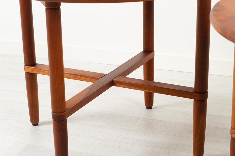 Vintage Danish Cherry Side Tables by Haslev Møbelsnedkeri, 1990s, Set of 2 For Sale at 1stDibs