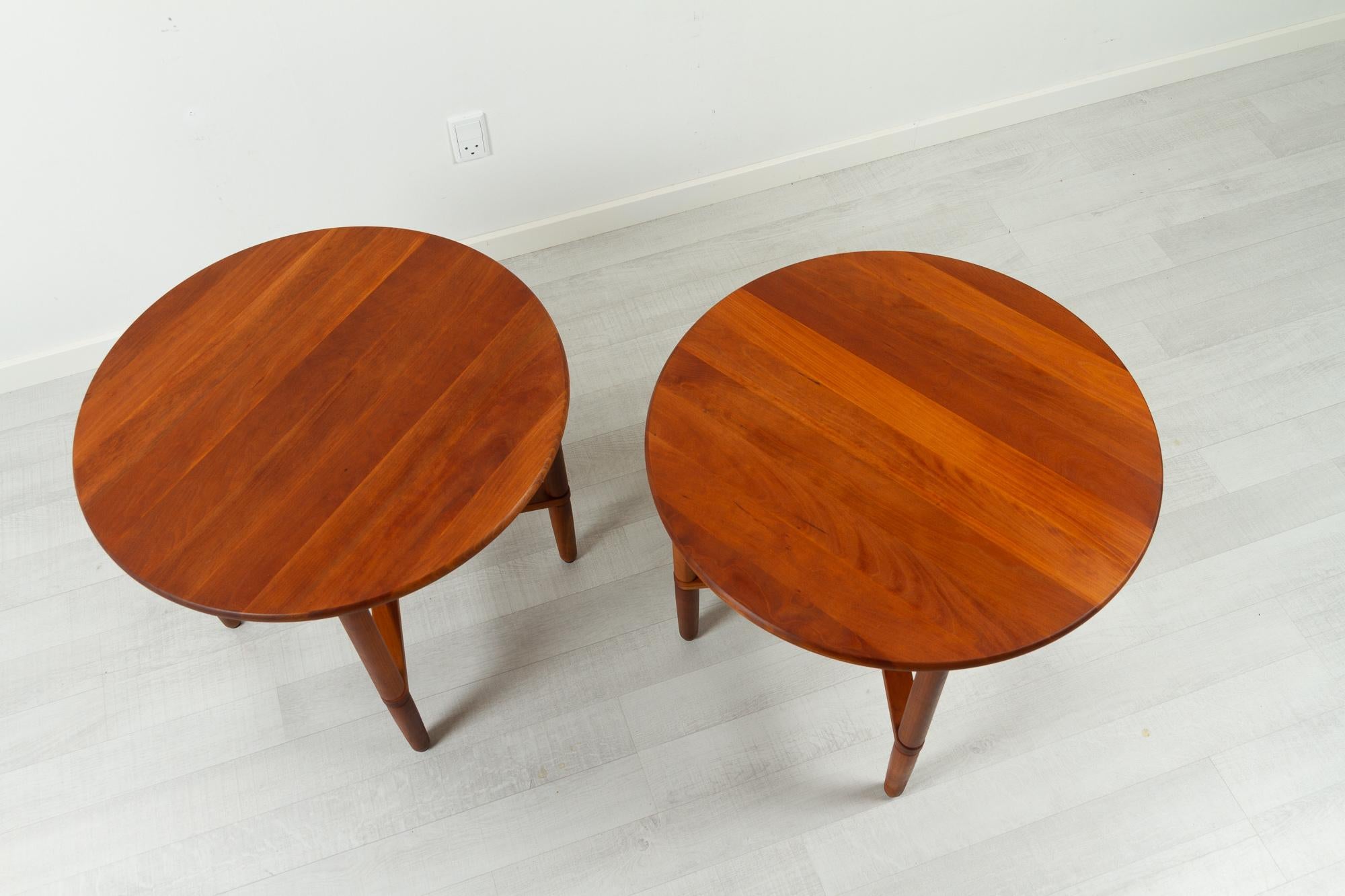 Vintage Danish Cherry Side Tables by Haslev Møbelsnedkeri, 1990s, Set of 2 For Sale 2
