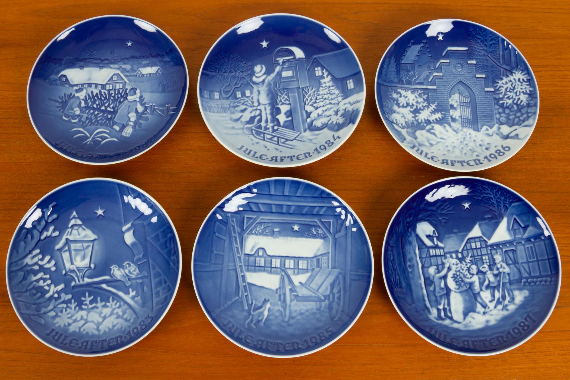 Mid-Century Modern Vintage Danish Christmas Plates, Set of 23