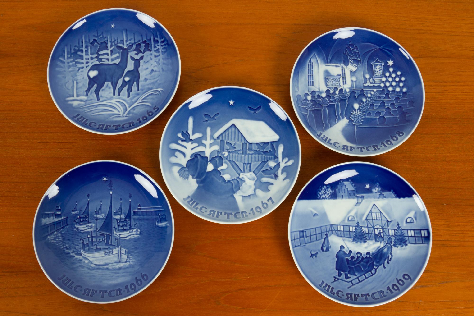 20th Century Vintage Danish Christmas Plates, Set of 23