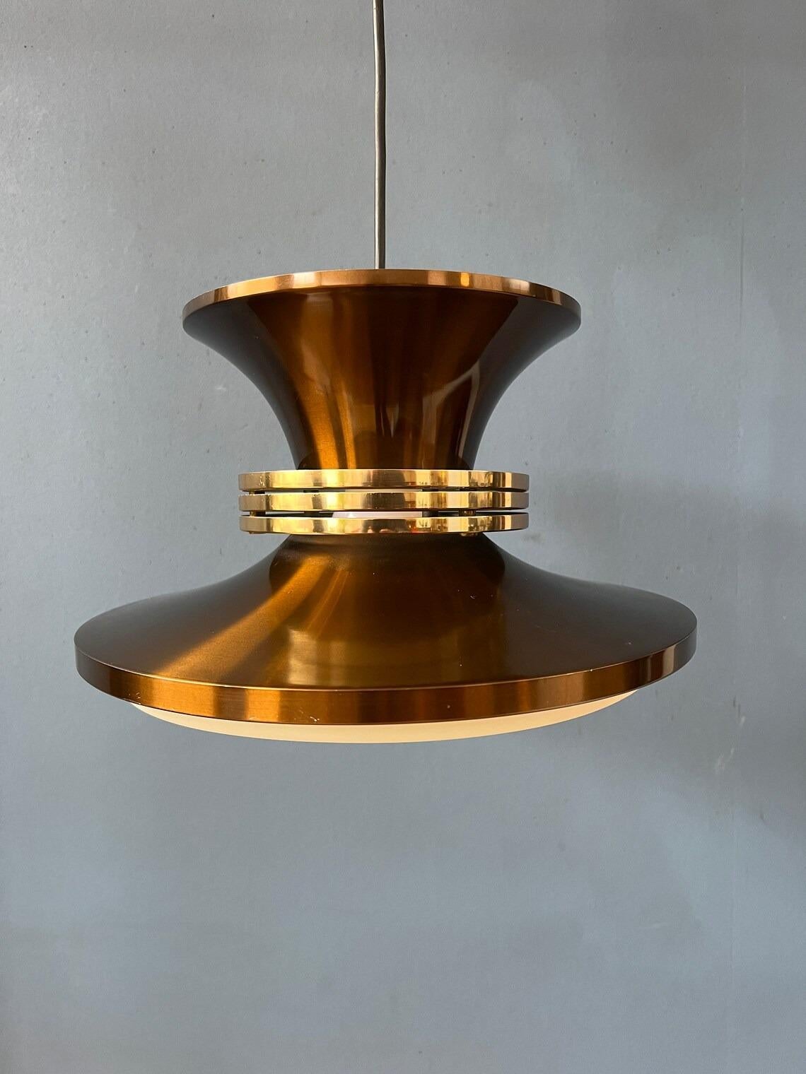 Vintage Danish Copper-coloured Pendant Lamp, 1970s For Sale 1