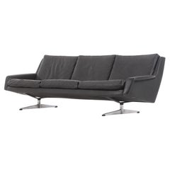 Dänisches 3-Sitzer-Leder-Sofa im Vintage-Design