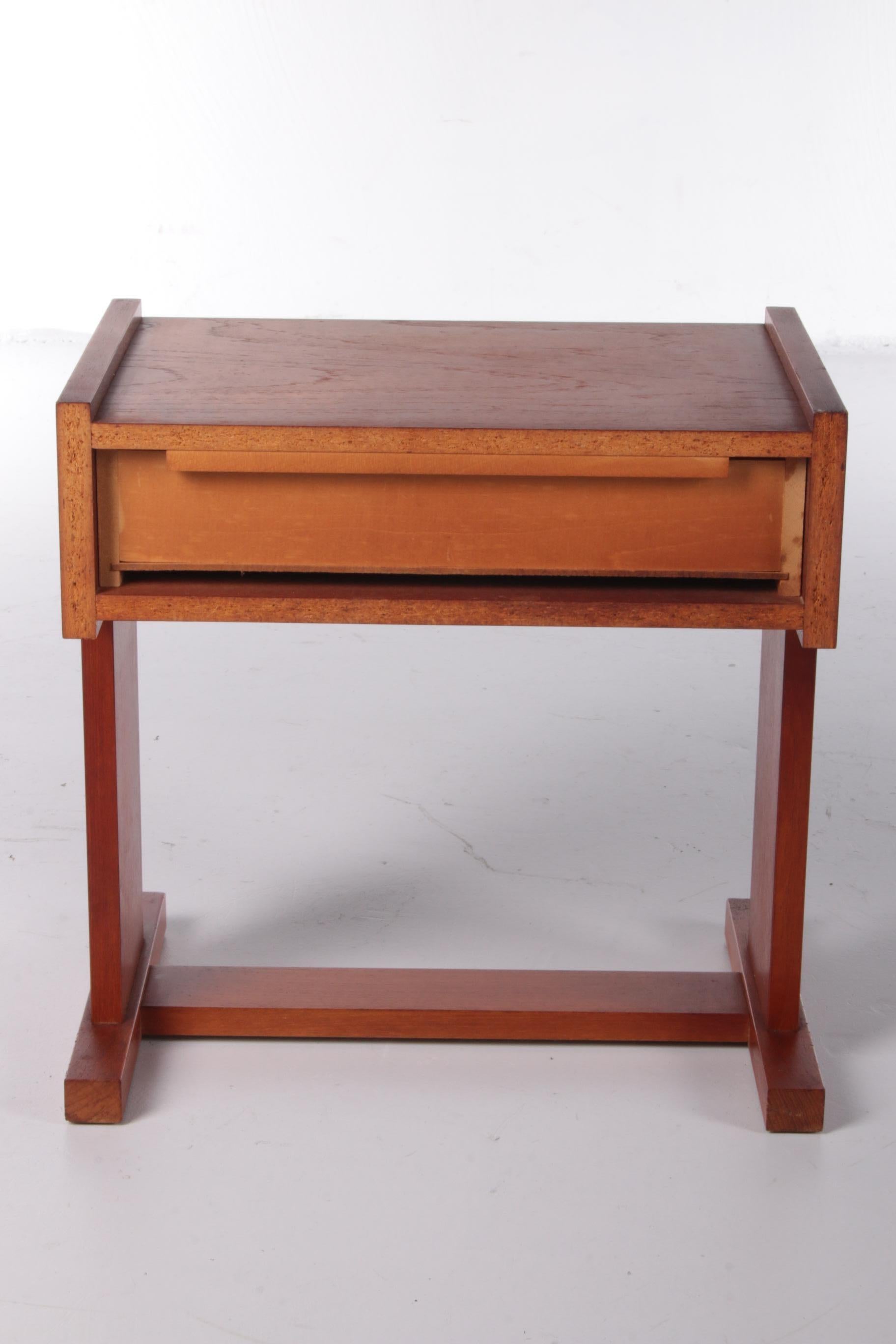 Mid-20th Century Vintage Danish Design Bedside Table with Drawer, 1960s