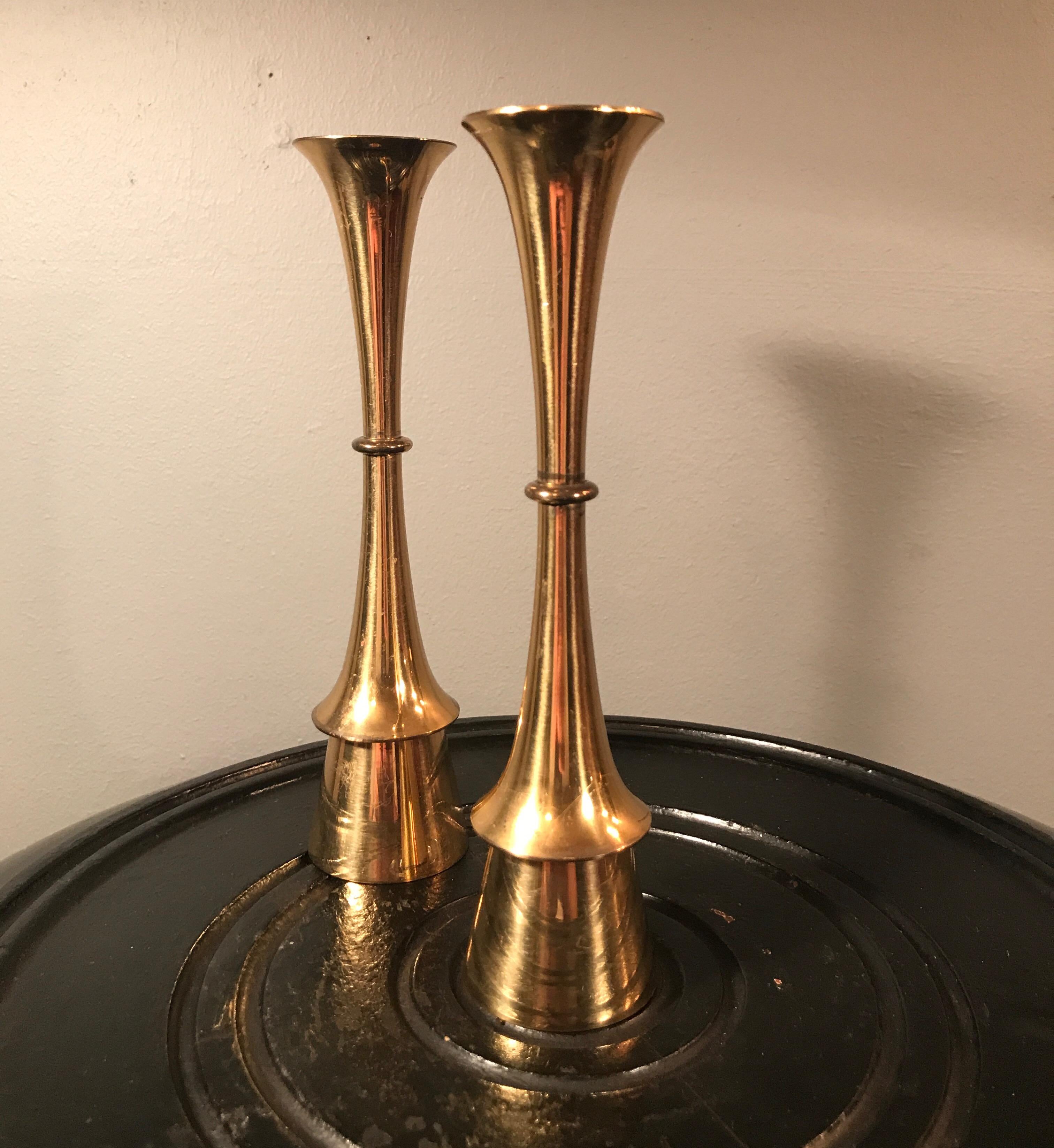 Vintage Danish Design Brass Candleholders 1