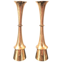 Vintage Danish Design Brass Candleholders
