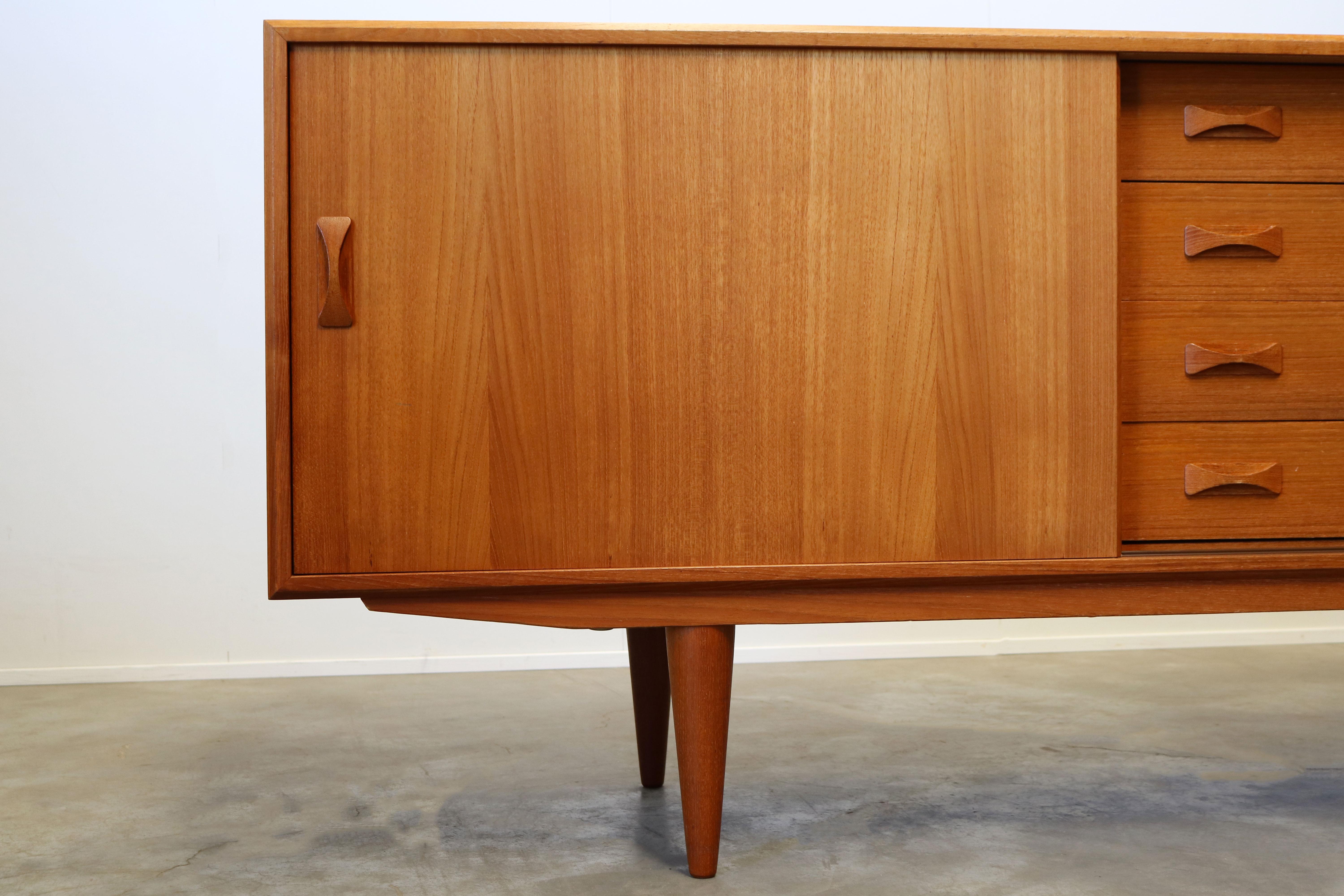 Mid-20th Century Vintage Danish Design Credenza / Sideboard by Clausen & Son 1950s Teak Brown