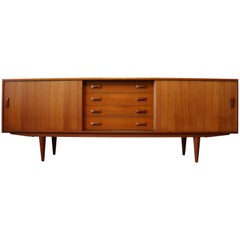 Vintage Danish Design Credenza / Sideboard by Clausen & Son 1950s Teak Brown