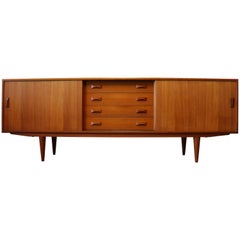 Vintage Danish Design Credenza / Sideboard by Clausen & Son 1950s Teak Brown