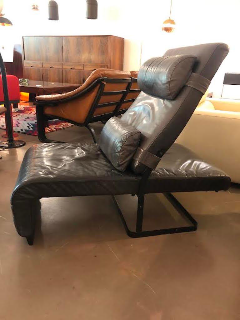 Leather Vintage Danish Design Relax-Lounge Chair from 1970s For Sale