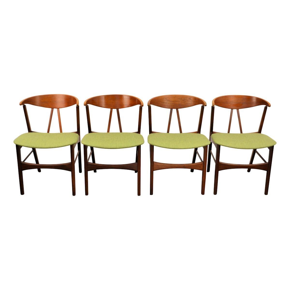 Mid-20th Century Vintage Danish Design Teak/Oak Dining Chairs, Set of 4