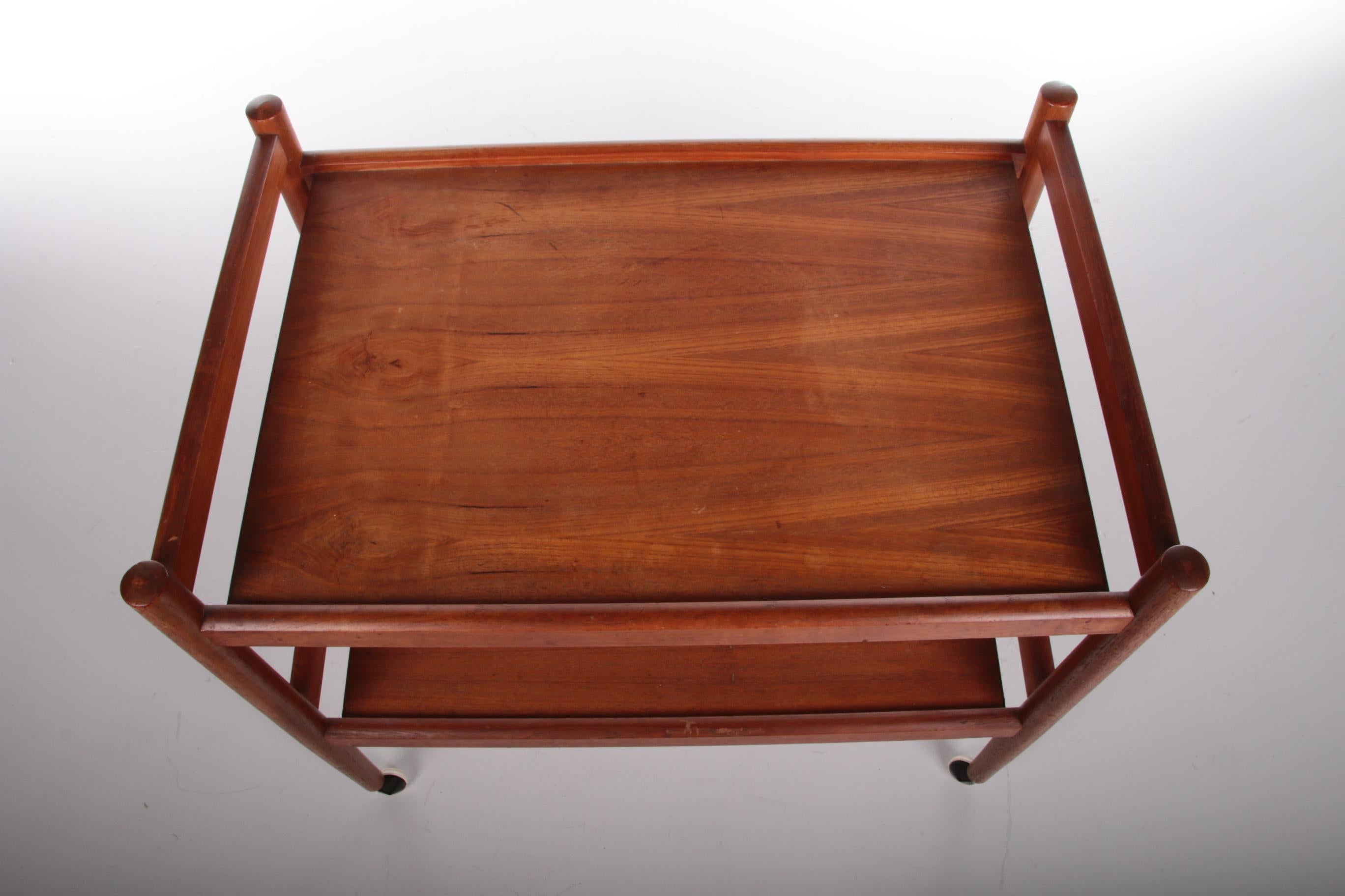 Vintage Danish Design Teak Wooden Trolley, 1960 Denmark 8