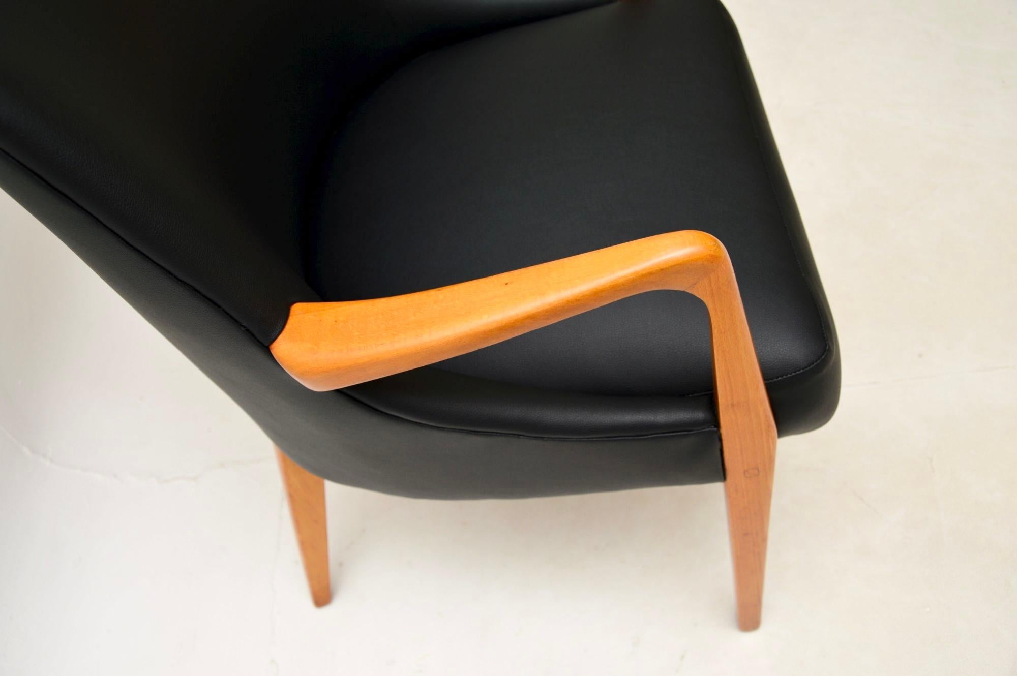 Leather Vintage Danish Desk Chair / Armchair For Sale