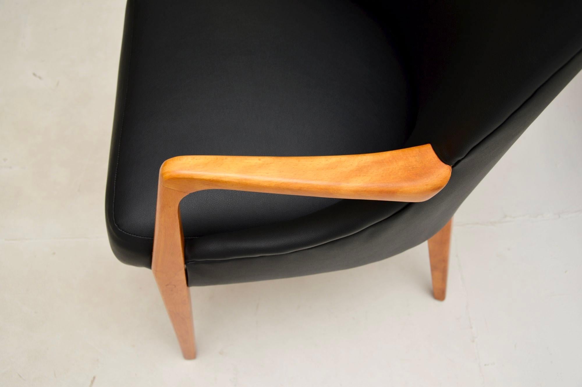 Cuir Chaise de bureau / fauteuil vintage danois en vente