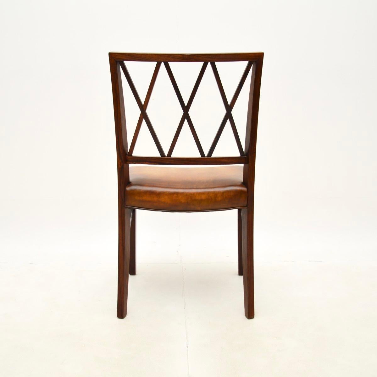 Leather Vintage Danish Desk Chair by Ole Wanscher For Sale